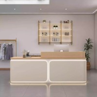 Comptoir de réception en bois peint, comptoir de bar moderne, mobilier pour hôtel, bureau, centre commercial, bureau d'accueil, magasin de vêtements, caisse enregistreuse réglable