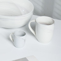 En stock, tasses à café faites à la main avec marbre et glaçure écologique, grandes tasses à eau en céramique uniques en leur genre