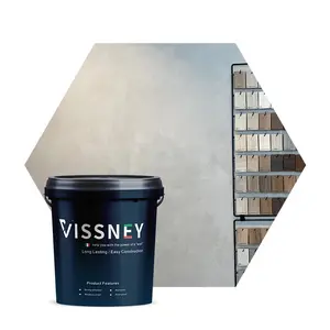 Vissney 마이크로 시멘트 벽 및 지상 통합 벽 페인트 미니멀리스트 시멘트 바닥 페인트