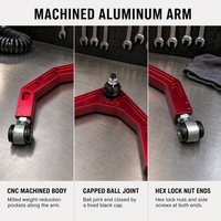 Bras de suspension supérieur en aluminium billet réglable, anodisé rouge, pour pick-up 4x4 tout-terrain
