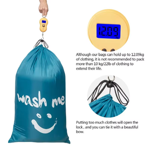 Bolsas de Lavandería Plegables de Nailon Lavables a Máquina, Organizador de <span class=keywords><strong>Ropa</strong></span> Sucia con Logotipo Personalizado, Bolsas de Almacenamiento de Viaje Extra Grandes con Cordón para <span class=keywords><strong>Ropa</strong></span> - Product Image 4