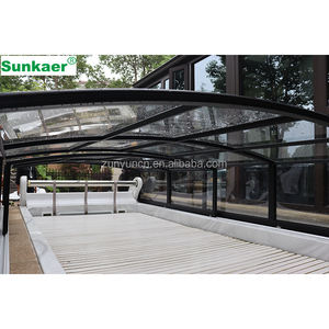 サンカー自動安全スパエンクロージャー引き込み式プールスライド式屋根カバープールエンクロージャー - Product Image 3