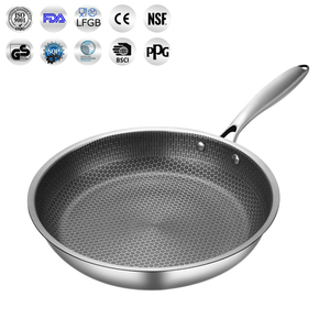 Bán Buôn 201 Thép Không Gỉ Tổ Ong Fry <span class=keywords><strong>Pan</strong></span>-Layer Thân Thiện Với Môi 32Cm Không Dính <span class=keywords><strong>Pan</strong></span> Chảo Chảo Nấu Ăn Chảo - Product Image 2