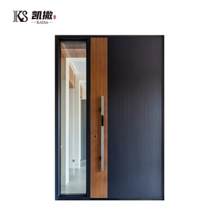 Porte d'entrée moderne de luxe personnalisée en aluminium avec vitrage pour villas, sécurité d'entrée et application extérieure - Product Image 1