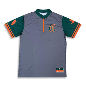 Camisetas deportivas informales personalizadas para hombre, material de Jersey de poliéster/algodón con cremallera y diseño impreso por sublimación en blanco - Product Image 2