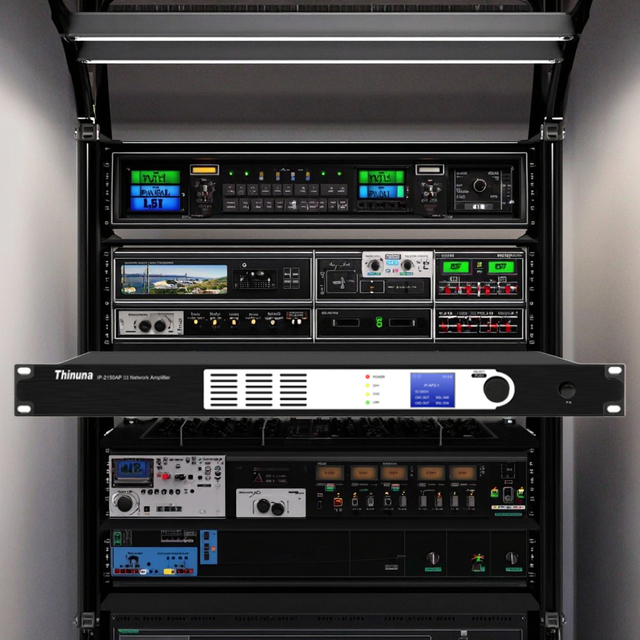 Thinuna IP-2150AP III Professional Rack-Mount Audio Power Amplifier 2 Channel 150W IP Network Sound Amplifier for Speakers