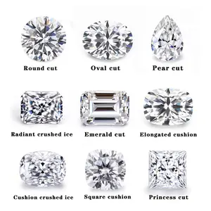 Starsgem หิน Moissanite Round Brilliant H & A Cut D สีขาวหินเพชร Moissanite ต่อราคากะรัต