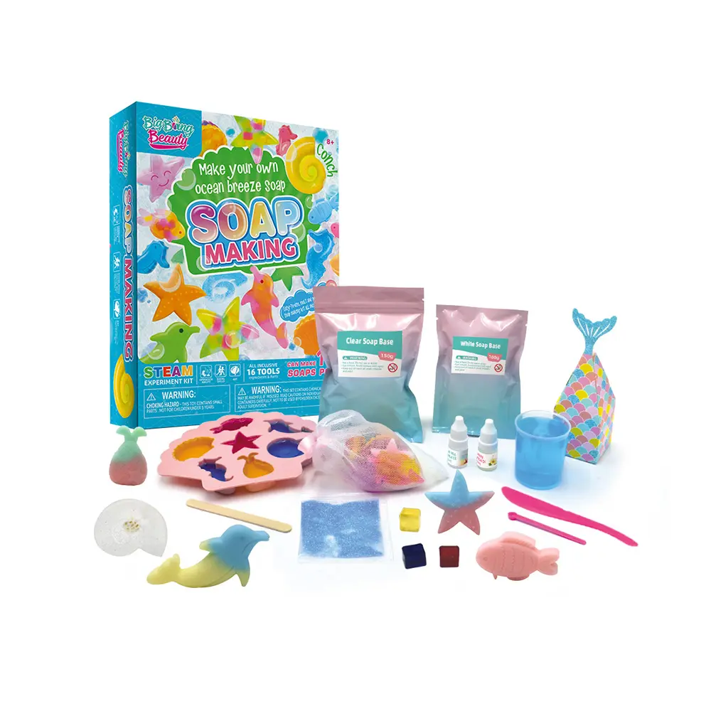 Ocean Breeze Soap Making Science Kit for Kids Scientist STEM Educational Learning Scientific Tools Birthday Gifts and Toys