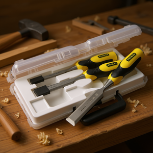 Juego de cinceles DYNAGRIP de 3 piezas con estuche de plástico para carpintería y lavoración de la madera - Product Image 3