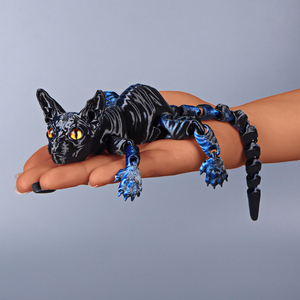 Vashine Figurine d'action Chat imprimé en 3D, Décoration d'intérieur, Jouet pour enfants, Cadeau pour enfants, Matériaux écologiques, Jouet animal imprimé en 3D - Product Image 1