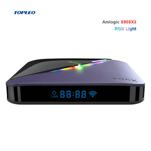 Apoyo PLEX RGB de luz inteligente tv caja Amlogic S905X3 A95X F3 Android 9,0 4k tv set top box 4gb de ram - Product Image 3