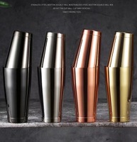 OUYADA Peralatan Bar Baja Anti Karat Logo Kustom Langsung dari Pabrik, Alat Bar Bartender 750ml Pengaduk Koktail Boston Shaker Tertutup Rapat