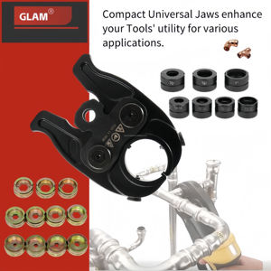 Kompaktes Profi-Presswerkzeug der Compact-Serie, Universeller Elektrisch-Hydraulischer Rohraufsatz, Leichte Pressbacke aus legiertem Stahl zum Crimpen von PEX und Edelstahl - Product Image 4