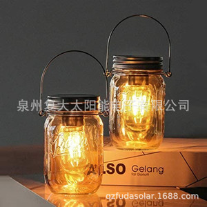 Solar Mason Jar Light Led Bulb Glass Rechargeable Indoor <b>Decorative</b> <b>Lighting</b> - Product Image 3