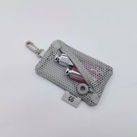Sac de rangement en maille mini personnalisé OEM, pochette à fermeture éclair pour porte-clés, petit sac portable pour organiser les articles minuscules, vente en gros
