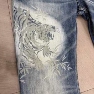 Calças <span class=keywords><strong>Jeans</strong></span> Vintage Personalizadas ODM/OEM para Homens, Estilo Bootcut, Baggy, Desbotadas a Laser, Soltas e Retas para Todas as Estações - Product Image 3
