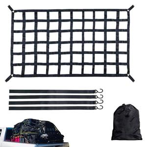 Wellstone Cargo Net With Mesh Truck Bed Cargo Bar Net Capacity 1100LBS Heavy Duty Cargo Nets