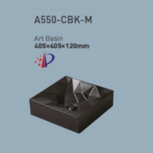 CR A548-CBK-M Lavabo en céramique noire 570x370x190mm - Product Image 2