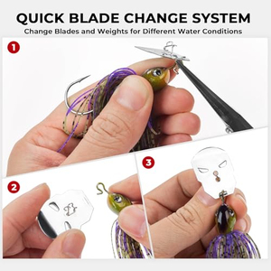 Leurre de pêche Chatterbait 100mm 15g, Jig à lame, Buzz Bait, Spinner, Leurre à jupe en silicone, Jigs pour achigan, Spinnerbait - Product Image 4