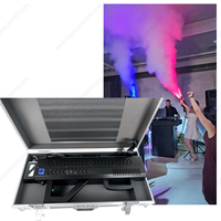 Pistolet à fumée électrique/pistolet à étincelles froides pour mariage, discothèque, fête, avec valise noire personnalisée et lumière multicolore, 1500W, professionnel