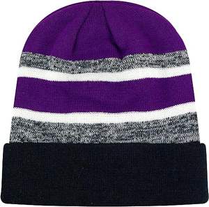 <span class=keywords><strong>Bonnet</strong></span> d'hiver en tricot à rayures avec <span class=keywords><strong>pompon</strong></span> personnalisé et manchette souple chapeau de ski brodé en 3D à pois personnage à carreaux pour les affaires de plage - Product Image 2