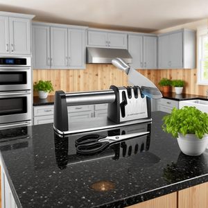 Aiguiseur de couteaux en acier inoxydable, outil d'affûtage manuel pour couteaux de cuisine - Product Image 1