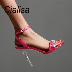 Cialisa – chaussures à talons hauts en cristal pour femmes, mode coréenne, Sexy, robe de mariée, sandales à talons aiguilles pour dames