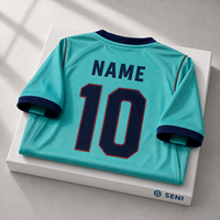 Maillot d'entraînement de football en mesh respirant, imprimé sur mesure, manches courtes, pour adulte