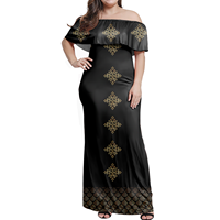 Robes décontractées traditionnelles éthiopiennes noires pour femmes, élégantes, personnalisées, style éthiopien, pour fête, plage, de luxe, à épaules dénudées, en gros
