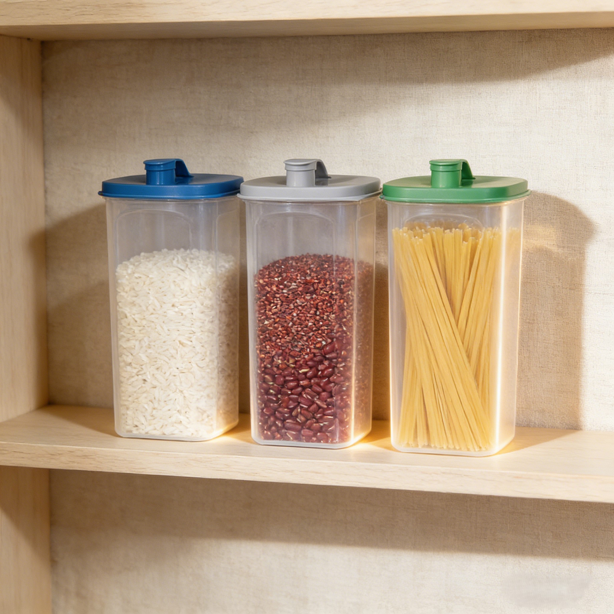 Airtight PP Kitchen Storage Containers Set Injection Molded Clear Jars Lids for Flour Sugar Space-Saving Pantry Organization