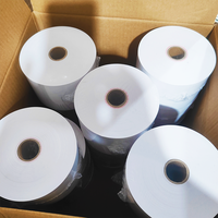 Rouleau de papier thermique 80x80mm, type continu adhésif, pour l'impression de reçus de point de vente et la vente au détail