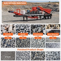 Concasseur mobile à double rouleau et installation de concassage à rouleaux 80-120 TPH pour le traitement des tailings miniers et des roches