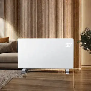 Fast Heating Electric Heater Glass Panel Convector Wall Mounted with Remote Control Overheat Protection Lighting Function