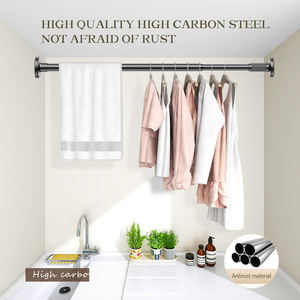 Tringle de douche extensible non perforée pour <span class=keywords><strong>baignoire</strong></span>, tringle à <span class=keywords><strong>rideau</strong></span> télescopique en acier inoxydable pour balcon et chambre, sans rouille - Product Image 3