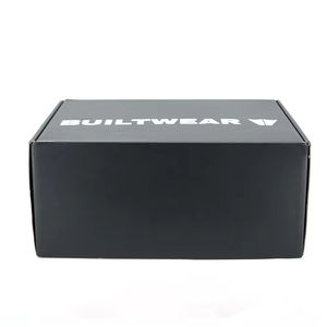 صندوق أحذية فاخر أسود مغناطيسي بشعار منقوش وطلاء لامع وتشطيب مطفي صديق للبيئة مع بطانة إسفنجية 2 مم صناديق صلبة للجوارب - Product Image 2