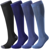 Chaussettes de compression montantes personnalisées, respirantes, rembourrées, à bout sans couture, pour infirmières, voyage et fitness