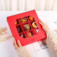 Boîte à biscuits de luxe personnalisée pour le Nouvel An chinois en carton, avec séparateur, biodégradable, finition mate, impression offset, pliable