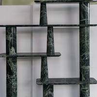 Console de rangement minimaliste en marbre vert, meuble design pour entrée et couloir, idéal pour villas et hôtels, vente en gros, personnalisation OEM