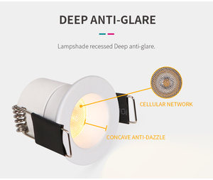 Deep Anti Glare Mini <b>Downlight</b> Aluminum Round 3000K 1W Fixed Waterproof IP65 LED Mini Spotlight - Product Image 2