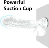 Dildo Realista Pequeño y Transparente de 6 Pulgadas, Impermeable, con Ventosa, Juguete Sexual para Adultos para Mujeres/Hombres, Uso en Punto G y Anal