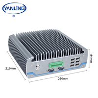 Mini ordinateur sans ventilateur à faible consommation d'énergie I7 6700T Quad Core 2 Nic 10 * Port USB PC industriel