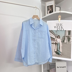 Blusa Informal Color Caramelo, Mejor Precio, Alta Calidad, L00, Camisa de Lino con un Solo Bolsillo, Cuello Camisero - Product Image 4