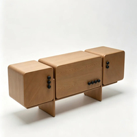 Buffets modulaires personnalisés pour salon, meuble de rangement en chêne blanc à coins arrondis pour hôtel, villa, projet