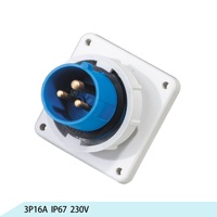 Boîte de distribution industrielle CEE 3P 4P 5P 16A à montage sur panneau, étanche IP67, pour utilisation en extérieur et avec 2 à 8 prises