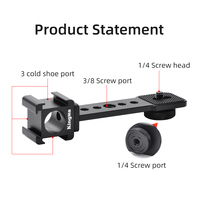 Support d'extension universel KingMa avec 3 ports pour griffe porte-accessoires et vis 3/8'' et 1/4'' pour appareils photo reflex numériques et accessoires DJI