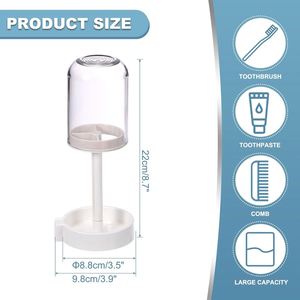 Caja de Almacenamiento de Cepillos de Dientes Ovalada Moderna y Ecológica para el Hogar, de ABS+PS, con Juego de Vaso para Enjuague Bucal, para la Encimera del Baño - Product Image 2