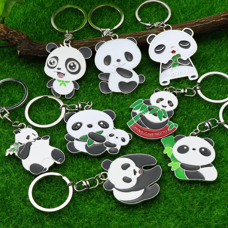 Funny Panda Charm Keychain Panda Lovers Jewelry Gifts Animal Gift Panda Keyring for Friends Girls Christmas Graduation Birthday