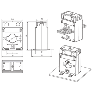 YADA YDBH0.66-I-G CE LVD chứng nhận 2000A/5A <span class=keywords><strong>1000A</strong></span>/5A 600A/5A lớp 0.2 0.5 1.0 0.2S 0.5S AC hiện tại máy biến áp CT cho đo sáng - Product Image 6