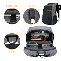 Sac à dos pour ordinateur portable, personnalisé avec logo, tendance, simple, imperméable, avec compartiment USB, pour voyages d'affaires, pour hommes