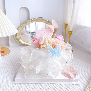 Décoration de gâteau en papier papillon Joyeux Anniversaire, thème Miel et Douceur, pour Anniversaire, Saint-Valentin, Fête de Qixi - Product Image 3